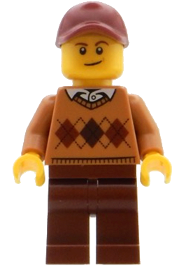 Visitor - Male, Medium Nougat Argyle Sweater, Reddish Brown Legs – БРИКЛИНК ДЕЗАЙНЕРСКА ПРОГРАМА