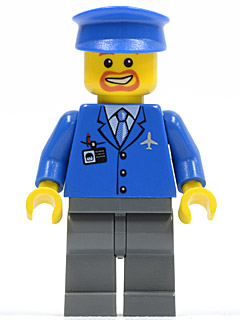 Airport - Blue 3 Button Jacket & Tie, Blue Hat, Dark Bluish Gray Legs – ГРАДСКИ