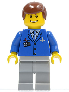 Airport - Blue 3 Button Jacket & Tie, Light Bluish Gray Legs, Reddish Brown Male Hair, Thin Grin with Teeth – ГРАДСКИ