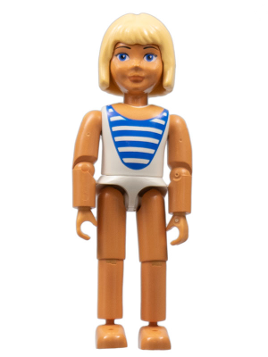 Belville Female - White Swimsuit with Blue Stripes, Short Light Yellow Hair – БЕЛВИЛ