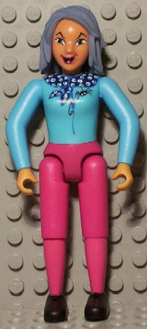 Belville Female - Sky Blue Top with Scarf and Spider Pattern, Magenta Legs, Sand Blue Hair – БЕЛВИЛ