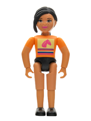 Belville Female - Girl with Black Ponytail and Orange Shirt – БЕЛВИЛ