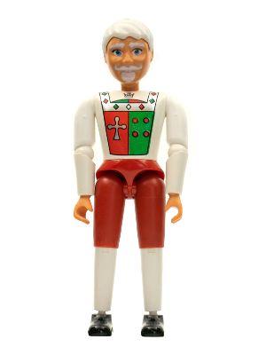 Belville Male - King with White and Red Pants, Shirt Insignia, White Hair – БЕЛВИЛ