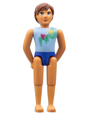 Belville Male - Light Blue Shirt with Net and Seashell Pattern, Blue Swimsuit, Brown Hair – БЕЛВИЛ