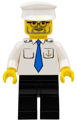 Boat Captain with Blue Tie and Anchor on Pocket, White Hat – ГРАДСКИ