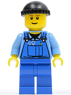 Overalls with Tools in Pocket Blue, Black Knit Cap – ГРАДСКИ