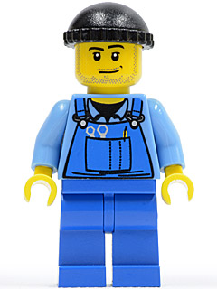 Overalls with Tools in Pocket Blue, Black Knit Cap, Smirk and Stubble Beard – ГРАДСКИ
