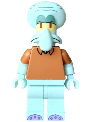 Squidward Tentacles - Light Aqua, Medium Nougat Shirt – СПОНДЖБОБ КВАДРАТНИ ГАЩИ