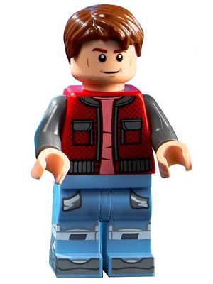 Marty McFly - Red Vest with Pockets, Dark Bluish Gray Arms – ЗАВРЪЩАНЕ В БЪДЕЩЕТО