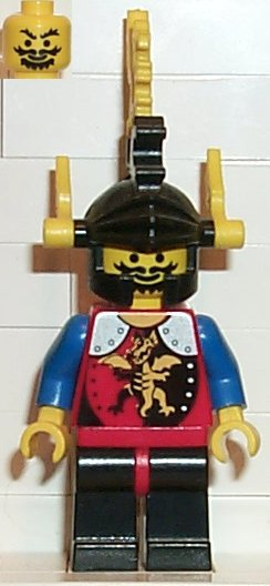 Dragon Knights - Knight 2, Black Legs with Red Hips, Black Dragon Helmet, Yellow Plumes – ЗАМЪЦИ