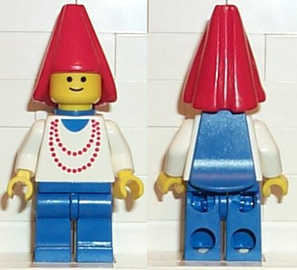 Maiden with Necklace - Blue Legs, Cape, Red Cone Hat, Blue Plastic Cape – ЗАМЪЦИ