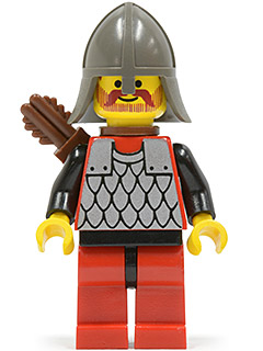 Scale Mail - Red with Black Arms, Red Legs with Black Hips, Dark Gray Neck-Protector, Quiver – ЗАМЪЦИ