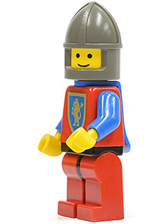 Crusader Lion - Red Legs with Black Hips, Dark Gray Chin-Guard, Blue Plastic Cape – ЗАМЪЦИ