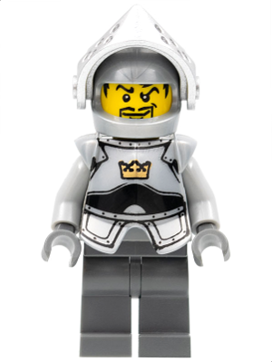 Fantasy Era - Crown Knight Plain with Breastplate, Helmet with Visor, Curly Eyebrows and Goatee, Dark Bluish Gray Hips and Legs – ЗАМЪЦИ