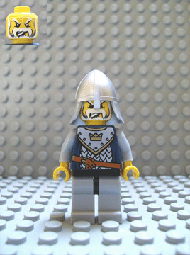 Fantasy Era - Crown Knight Scale Mail with Crown, Helmet with Neck Protector, White Moustache and Beard – ЗАМЪЦИ