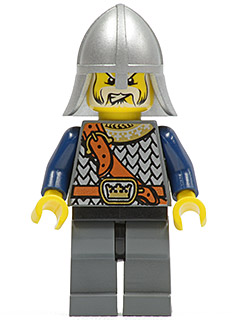 Fantasy Era - Crown Knight Scale Mail with Chest Strap, Helmet with Neck Protector, White Moustache and Beard – ЗАМЪЦИ