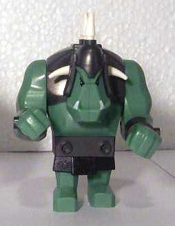 Fantasy Era - Troll, Sand Green with Pearl Dark Gray Armor and 5 White Horns – ЗАМЪЦИ