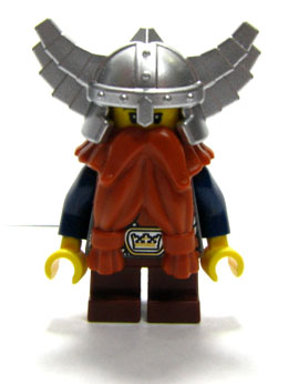 Fantasy Era - Dwarf, Dark Orange Beard, Metallic Silver Helmet with Wings, Dark Blue Arms – ЗАМЪЦИ