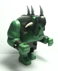 Fantasy Era - Troll, Sand Green with Pearl Dark Gray Armor, 2 White Horns and 3 Pearl Light Gray Horns – ЗАМЪЦИ