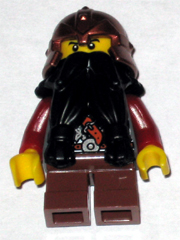 Fantasy Era - Dwarf, Black Beard, Copper Helmet with Studded Bands, Dark Red Arms – ЗАМЪЦИ