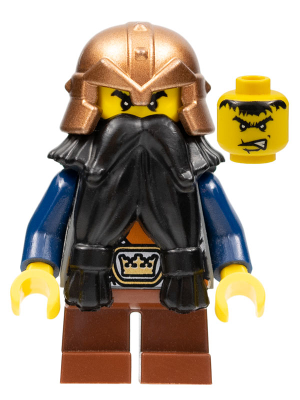 Fantasy Era - Dwarf, Black Beard, Copper Helmet with Studded Bands, Dark Blue Arms – ЗАМЪЦИ