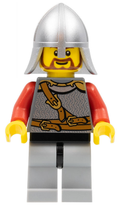 Kingdoms - Lion Knight Scale Mail with Chest Strap and Belt, Helmet with Neck Protector, Brown Beard Rounded – ЗАМЪЦИ