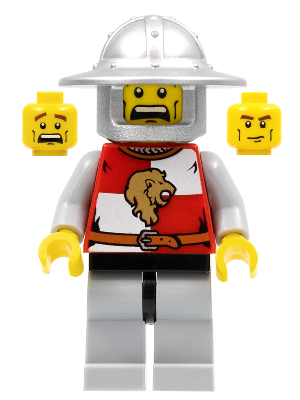Kingdoms - Lion Knight Quarters, Helmet with Broad Brim, Vertical Cheek Lines, Mouth Closed / Mouth Open Scared Pattern – ЗАМЪЦИ