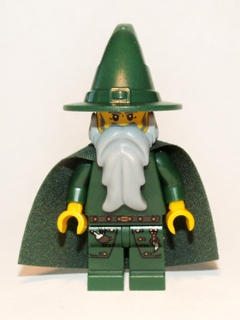 Kingdoms - Dark Green Wizard, Light Bluish Gray Beard, Cape (Chess King) – ЗАМЪЦИ