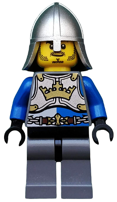 Castle - King's Knight Breastplate with Crown and Chain Belt, Helmet with Neck Protector, Closed Grin with Stubble – ЗАМЪЦИ