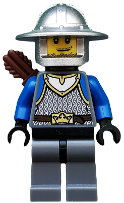 Castle - King's Knight Scale Mail, Crown Belt, Helmet with Broad Brim, Quiver, Smirk and Stubble Beard – ЗАМЪЦИ