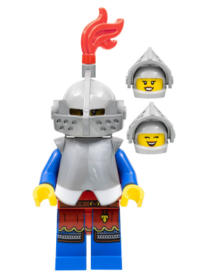 Lion Knight - Female, Light Bluish Gray Helmet, Flat Silver Visor, Red Plume, Flat Silver Armor – ЗАМЪЦИ