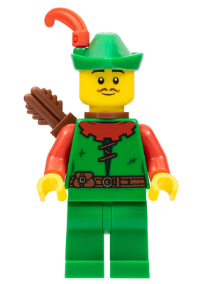 Forestman - Red, Green Hat, Red Feather, Quiver, Moustache – ЗАМЪЦИ