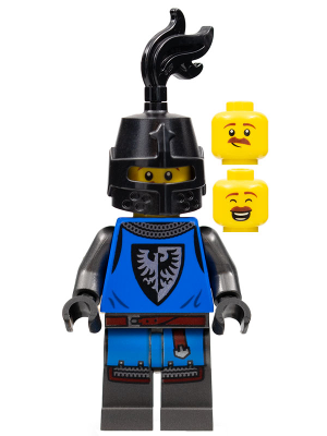 Black Falcon - Male, Pearl Dark Gray Detailed Legs, Black Helmet with Eye Slit, Black Plume – ЗАМЪЦИ