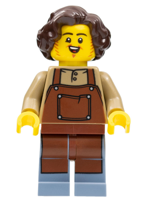 Tavern Keeper - Male, Reddish Brown Apron, Sand Blue Legs, Dark Brown Hair – ЗАМЪЦИ