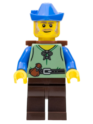 Peasant - Male, Dark Brown Legs, Blue Hat, D-Basket – ЗАМЪЦИ