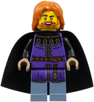 Queen's Tax Collector - Dark Purple Surcoat, Sand Blue Legs, Black Cape, Dark Orange Hair – ЗАМЪЦИ