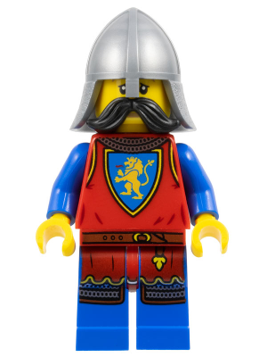 Lion Knight - Male, Flat Silver Neck-Protector, Black Moustache (Tower Guard) – ЗАМЪЦИ
