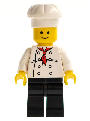 Chef - White Torso with 8 Buttons, Black Legs, Standard Grin – ГРАДСКИ