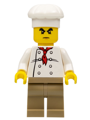 Chef - White Torso with 8 Buttons, Dark Tan Legs, Bushy Eyebrows – ГРАДСКИ