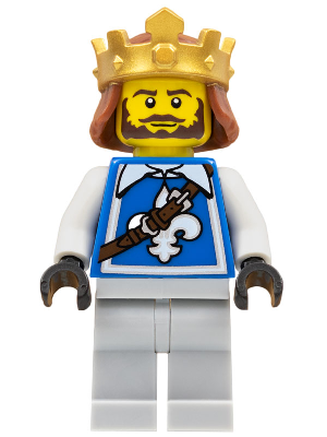Warrior - King with Fleur-de-lis Vest, Crown, Dark Brown Beard – КОЛЕКЦИОНЕРСКИ МИНИФИГУРКИ