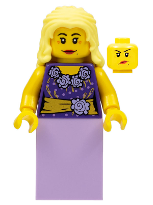 Musician - Female, Blouse with Gold Sash and Flowers, Lavender Skirt, Bright Light Yellow Hair – КОЛЕКЦИОНЕРСКИ МИНИФИГУРКИ