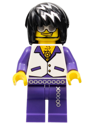 Musician - Male, White Vest with Dark Purple Open Shirt, Dark Purple Pants with Silver Trim – КОЛЕКЦИОНЕРСКИ МИНИФИГУРКИ