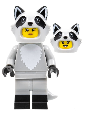 Raccoon Costume Fan, Series 22 (Minifigure Only without Stand and Accessories) – КОЛЕКЦИОНЕРСКИ МИНИФИГУРКИ