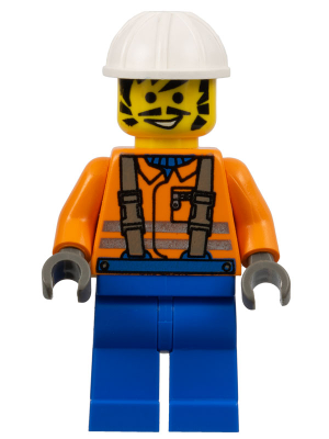 Construction Worker - Orange Shirt, White Construction Helmet – ГРАДСКИ