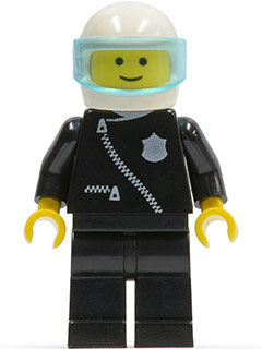 Police - Zipper with Badge, Black Legs, White Helmet, Trans-Light Blue Visor – ГРАДСКИ