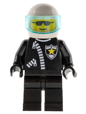 Police - Zipper with Sheriff Star, White Helmet, Trans-Light Blue Visor, Sunglasses – ГРАДСКИ