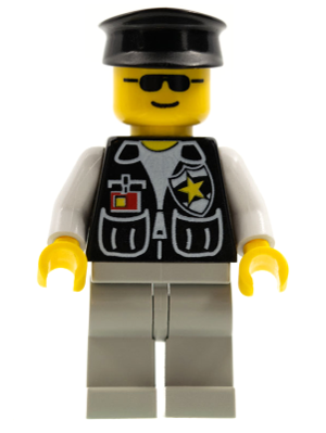 Police - Sheriff Star and 2 Pockets, Light Gray Legs, White Arms, Black Hat – ГРАДСКИ