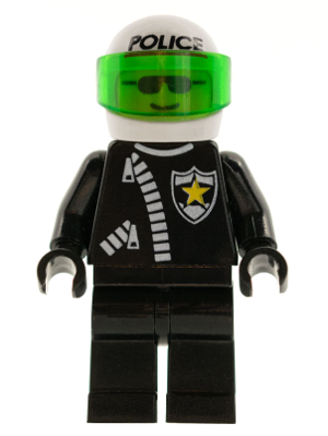 Police - Zipper with Sheriff Star, White Helmet with Police Pattern, Trans-Green Visor – ГРАДСКИ