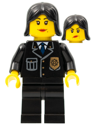Police - City Suit with Blue Tie and Badge, Black Legs, Black Female Hair – ГРАДСКИ