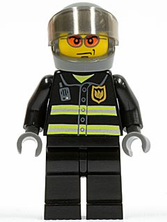 Fire - Reflective Stripes, Black Legs, Dark Bluish Gray Helmet, Trans-Brown Visor – ГРАДСКИ